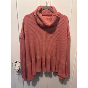 Free People Oversized Layer Cake Sweater L Dusty Rose coastal grandmother thumbnail 2