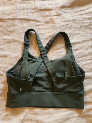 Old Navy Olive Green Crossback Sports Bra thumbnail 3
