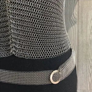 Elaine unziker metal Chainmail tank top cosplay soldered rings medieval larping thumbnail 4