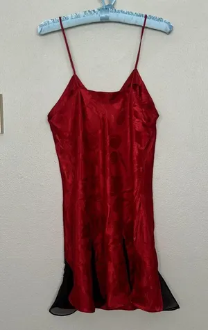 Victoria's Secret Vintage Gold Label Satin Night Gown Women's Red Tulip Tassel thumbnail 6
