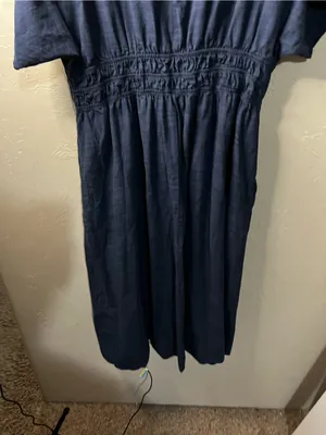 She + Sky Blue Embroidered Boho Midi Dress Rayon Cotton Cottagecore thumbnail 10