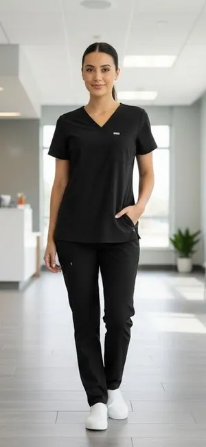 Figs Black Catarina Scrub Top Size XL thumbnail 1