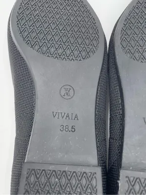 Vivaia Vienna Pointed-Toe V-Cut Ballet Flats Black Knit Women's Size 38.5 US 7.5 thumbnail 9