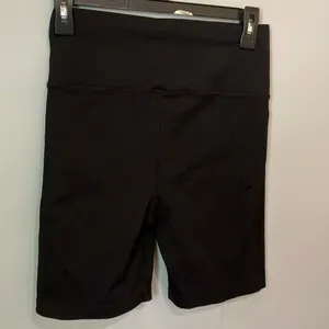 Athleta High Rise Ribbed Biker Shorts Black Size Medium Activewear #800 thumbnail 3