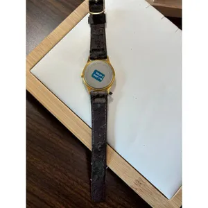 Disney Vintage Mickey Mouse Wristwatch With Worn Leather Strap # note replacement band thumbnail 5