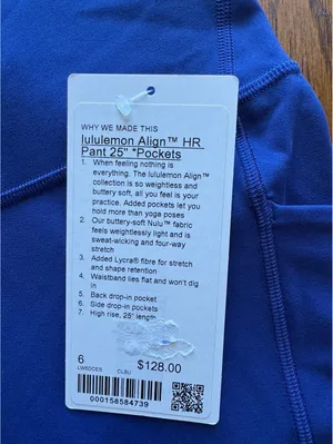 Lululemon Align With Pockets High Rise 25” Clubhouse Blue Size 6 NWT thumbnail 4
