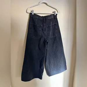 Free People We‎ The Free Lanry Super Wide Leg Crop Jeans Sz 29 Night Sky Black thumbnail 8