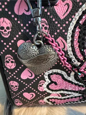 Ed Hardy Vegan Leather Skull Satchel Crossbody thumbnail 2