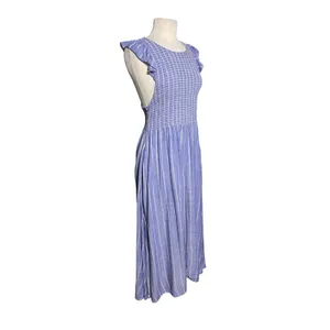 FREE PEOPLE Boho Coastal Striped Lightweight Chambray Midi Dress thumbnail 4