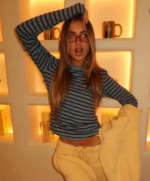 Pacsun Your Favorite Jamie Striped Long Sleeve Crew Neck Top thumbnail 1