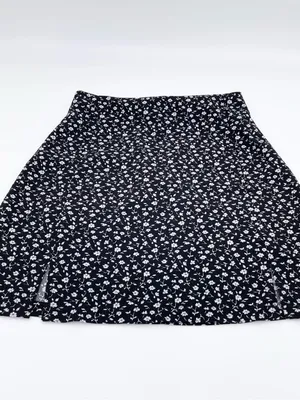 John Galt Brandy Melville Cara Mini Skirt Black White Floral Print One Size Y2K thumbnail 5