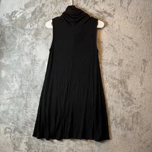 Abound Cowl Neck Knit Ribbed Sleeveless Dress Black Ribbed‎ Size Medium New thumbnail 3
