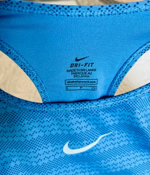 Nike Dri Fit Sports Bra Blue Print Athletic Running Womens Small thumbnail 4