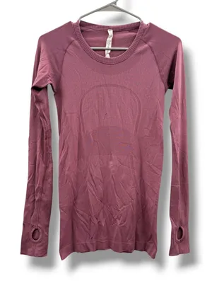Lululemon Swiftly Tech 2.0 Long Sleeve Shirt Womens 4 Magenta Plum Thumbholes thumbnail 1