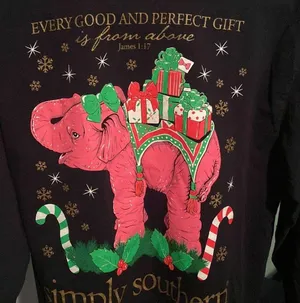 - Black long sleeved simply southern holiday tshirt thumbnail 2