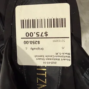 Stuart Weitzman Black Leather Sandals thumbnail 5