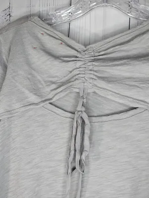 T.La Light Gray Short Sleeve Swing Casual Minimalist Athleisure Tee Tunic thumbnail 6