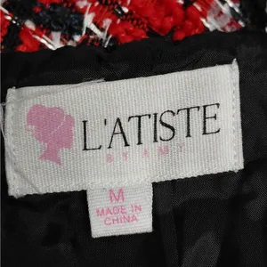 L'Atiste Tweed Dress Size Medium Red Black Plaid Preppy Y2K Retro Holiday Party thumbnail 6