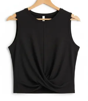 Avia Womens Performance Tank Top Size L Black Modal Twist Sleeveless Active NWT thumbnail 1