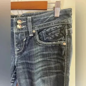 Vigoss the New York boot cut jean‎ size 3/4 L33 Bling Sequin Jeans EUC! 0057 thumbnail 3