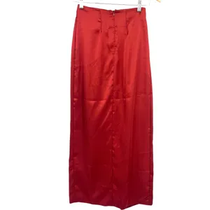 Asos Maxi Wrap Satin Skirt Sz 0 Rust Y2K Minimalist Formal Bias Sleek Modern thumbnail 4