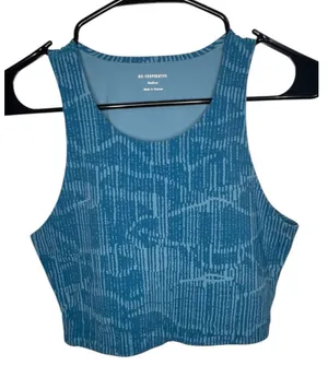 REI Co-op Blue Cropped Athletic Workout Yoga Tank Top thumbnail 1