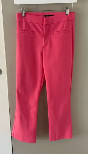 Zara Bright Pink Dress Pants Trouser Straight-Leg Size Women’s Small Regular thumbnail 1