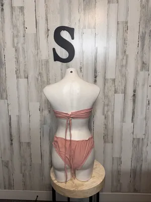 Zaful Strapless Bandeau Ruffle Bikini Set 2 Piece Swimsuit Womens Small Dusty Pi thumbnail 3