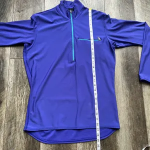 Patagonia Rare Vintage 1/2 Zip Pullover Base Layer Purple Teal Zipper Size Large thumbnail 6