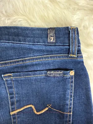 7 For All Mankind Karah Bootcut Jeans Size 30 Dark Wash Long Inseam thumbnail 3