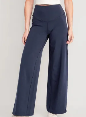 Old Navy NWT Extra High-Waisted PowerChill Wide-Leg Pants for Women in Navy. Size Small thumbnail 1