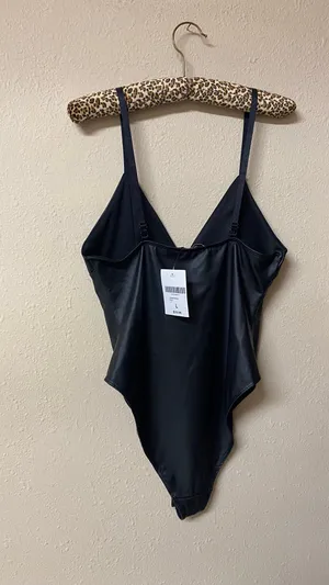 Forever 21 Leather Thong Bodysuit Faux thumbnail 2