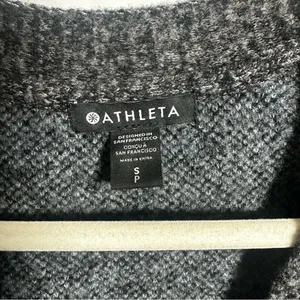 Athleta Sz S Westlake Textured Cardigan Sweater Gray Fog Camo Fine Merino Wool thumbnail 8