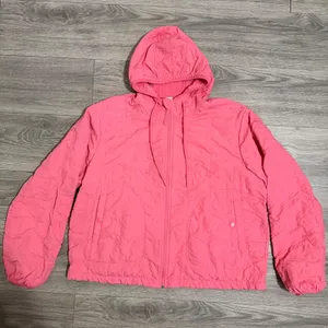Avia Womens XL Jacket Pink Quilted Fleece Lined Full‎ Zip Hoodie Running Hiking thumbnail 3
