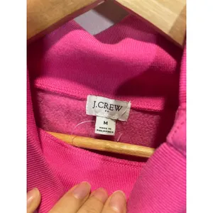 J.Crew‎ Sweatshirt Women Medium Pink Button Funnel Neck Raglan Fleece Pullover thumbnail 3