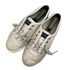 Sperry Seacoast Silver White Metallic Low Top Sneaker 7.5‎ thumbnail 3