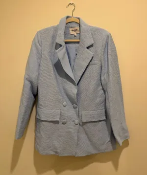 Danae NA-KD Light Blue Double-Breasted Women's Blazer thumbnail 1