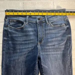 Judy Blue Jeans Womens 11/30 Blue Boot Cut Medium Wash Frayed Hem‎ Stretch Denim thumbnail 2