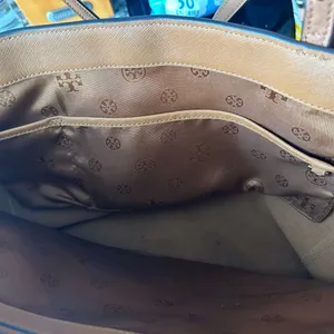 Tory Burch Cognac Leather Tote with Gold Logo thumbnail 4