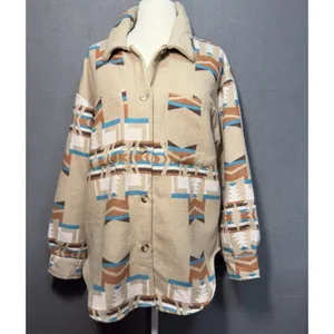 Aztec Shacket Womens Medium Oversize Chest 25 Southwestern Tribal Jacket‎ thumbnail 2