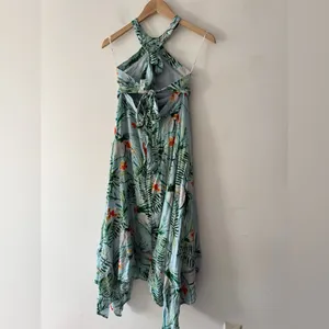 NEW!! Lulus St Tropez Mint Blue Leaf Print Halter‎ Dress thumbnail 8