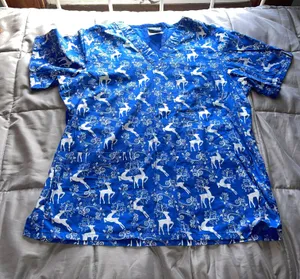 Tafford Uniform Christmas Scrub Top Multiple Size M thumbnail 1