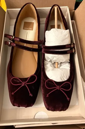 Burgundy Velvet dolce vita Gibsen flats 8.5 thumbnail 1