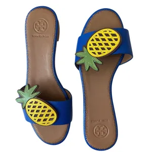 Tory Burch‎ Pineapple Accent Slide Sandals Blue Size 7 thumbnail 2