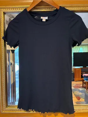 LuLaRoe Navy Ribbed Tee - Size XXS thumbnail 1