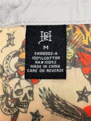 NWT Ed Hardy Drawstring Cargo Pants Grey Low Rise Butterflies Phoenix Graphic M thumbnail 10