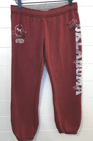 Victoria's Secret Pink Vintage Oklahoma Sweatpants Crimson & Cream Meet Pink Jones Mitchell Tag thumbnail 1
