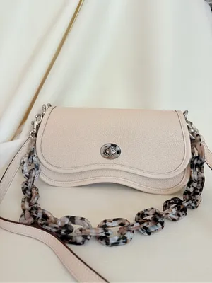 Coach Coachtopia Wavy Dinky Bag w/ 2 Straps in Silver/Cloud Pebble Leather ck113 thumbnail 2