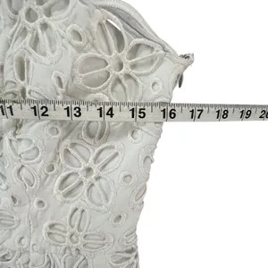 Milly New York Emalina Dress 10 White Floral‎ Eyelet Strapless Lined Chic Modern thumbnail 8