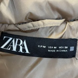 Zara Womens M Jacket Down Puffer Bronze‎ Brown Hooded Oversized Long EUC Pockets thumbnail 10